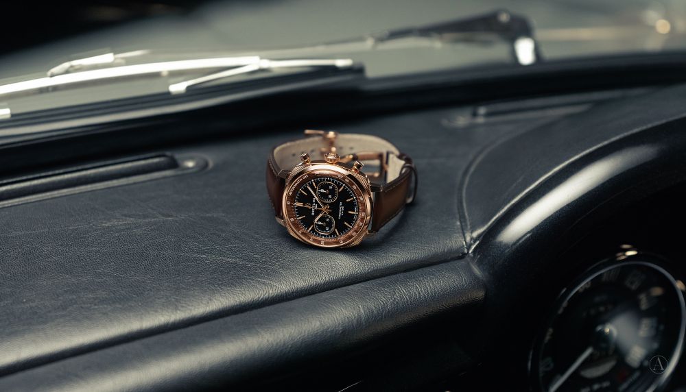 The Breitling Top Time Aston Martin DB5 Tribute with the Aston Martin DB5.