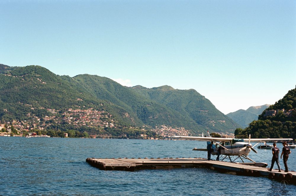 Photograph of sea planes on Lake Como.