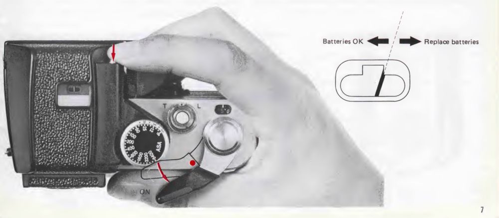 Diagram on how to perform a battery test on the Nikon F2